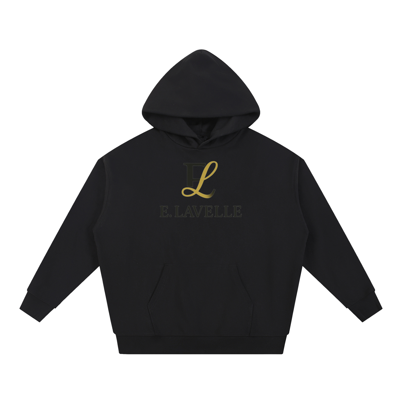 ELavelle Essential Heavyweight Hoodie Blck & Gold Logo