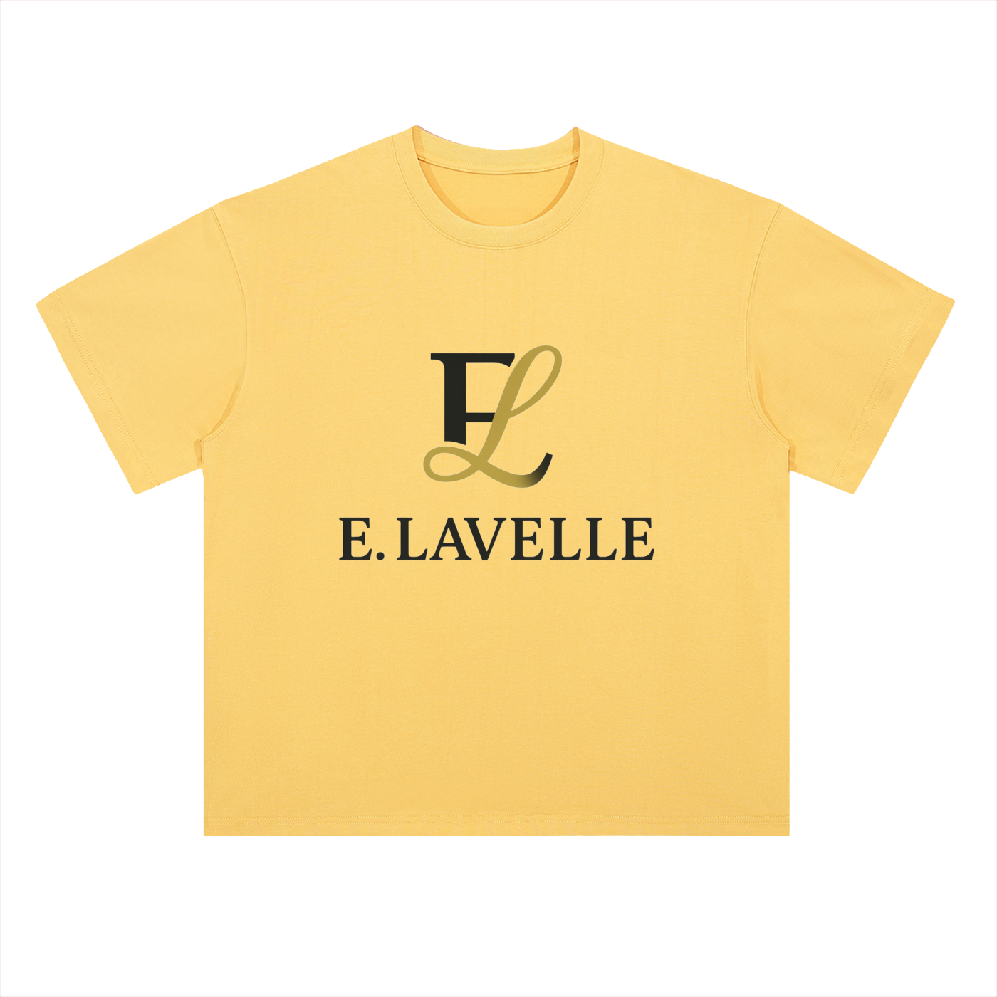 Heavyweight Drop Shoulder Cotton T-Shirt Black & Gold Logo