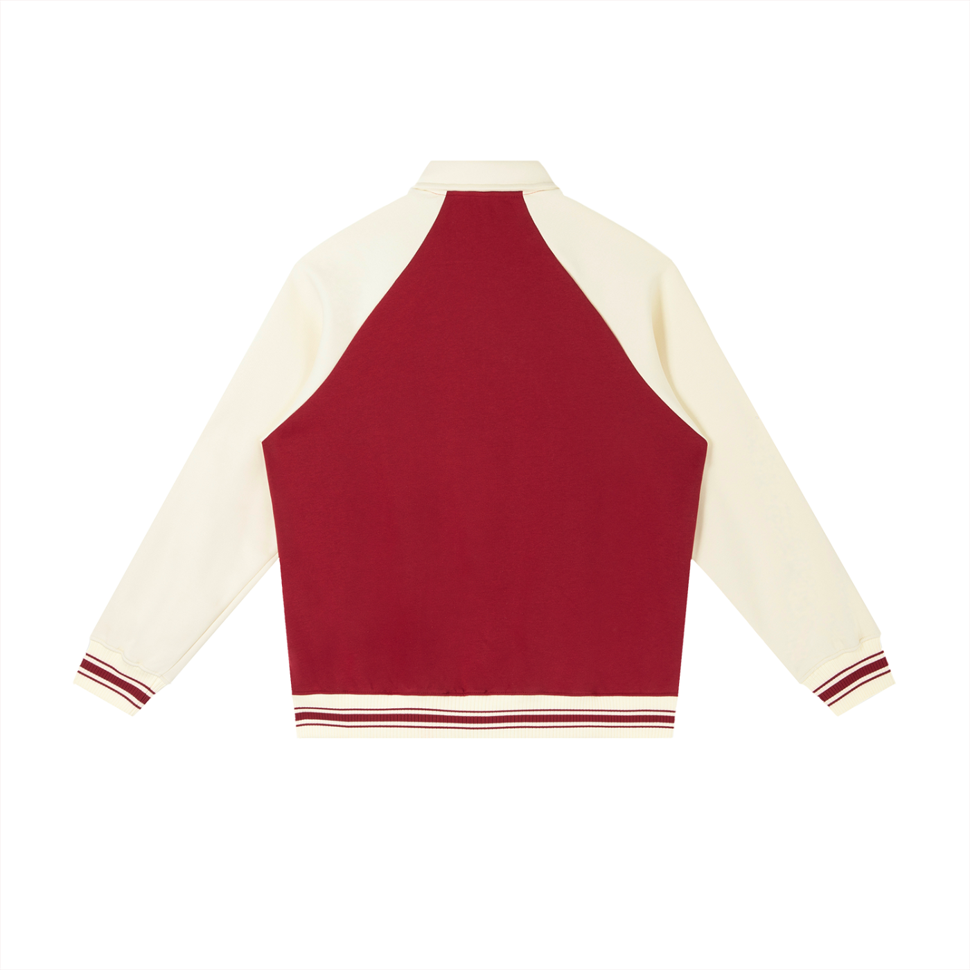 Contrast Raglan Sleeve Baseball Jacket Red Logo