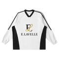 Color-Block V-Neck Long-Sleeve T-Shirt Black & Gold Logo
