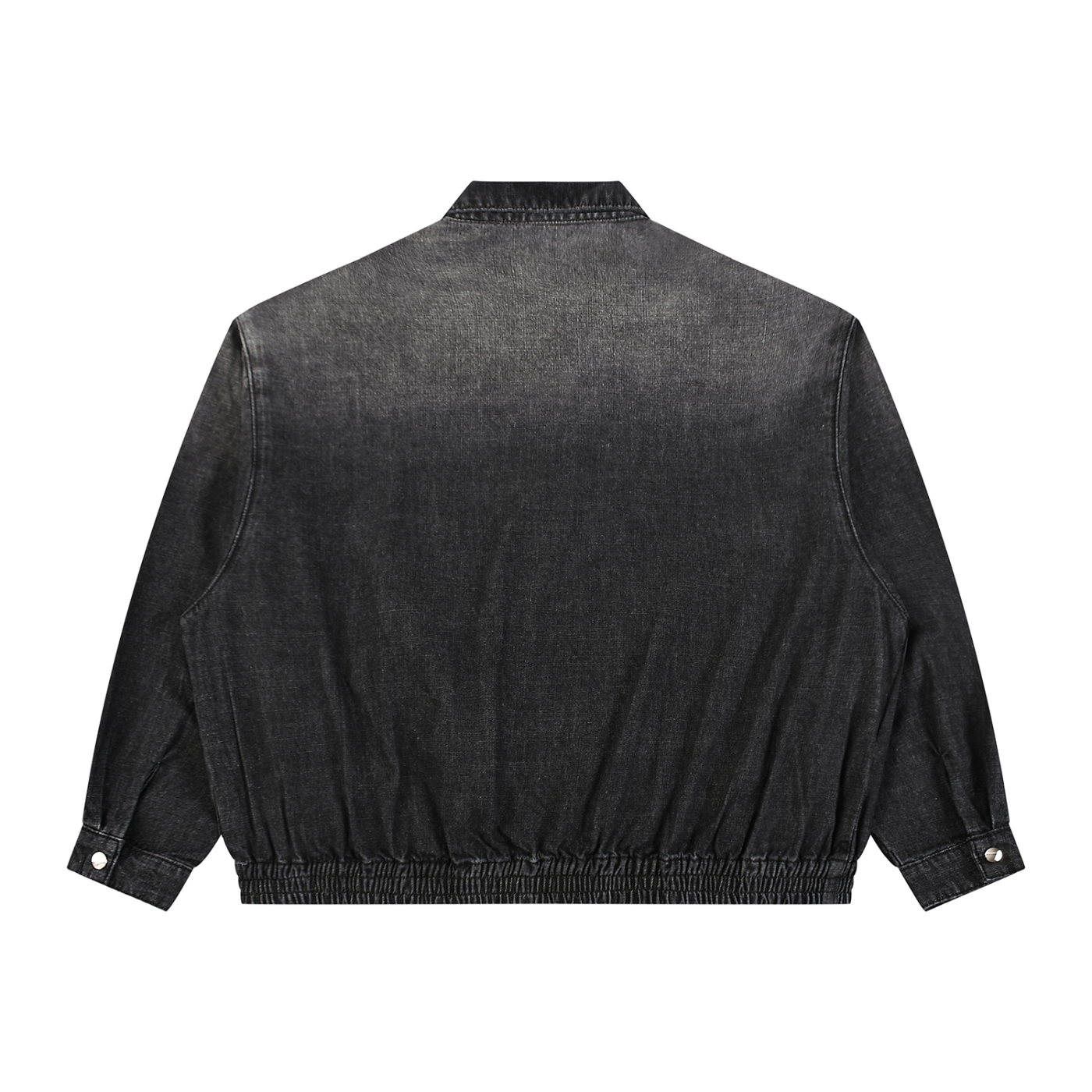 Unisex Vintage Wash Full-Zip Denim Jacket Red Logo