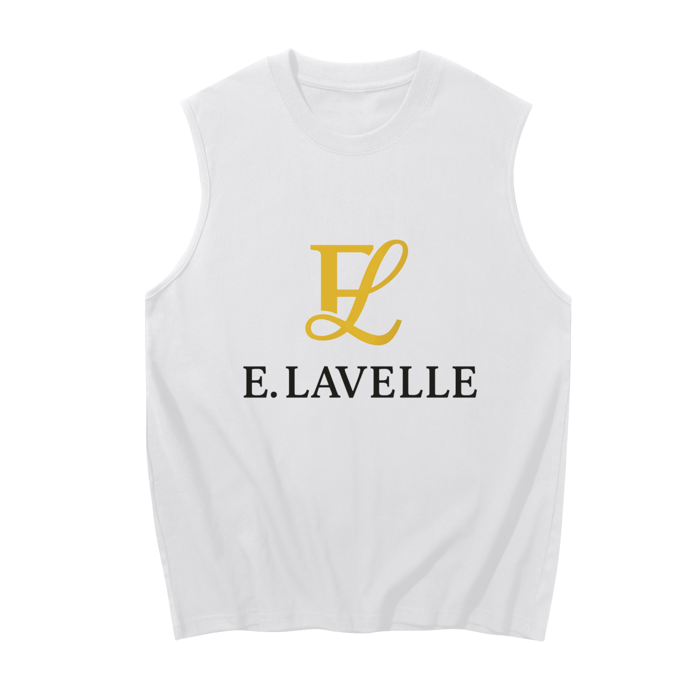 Men's Sleeveless Cotton Tank Top Gold Logo