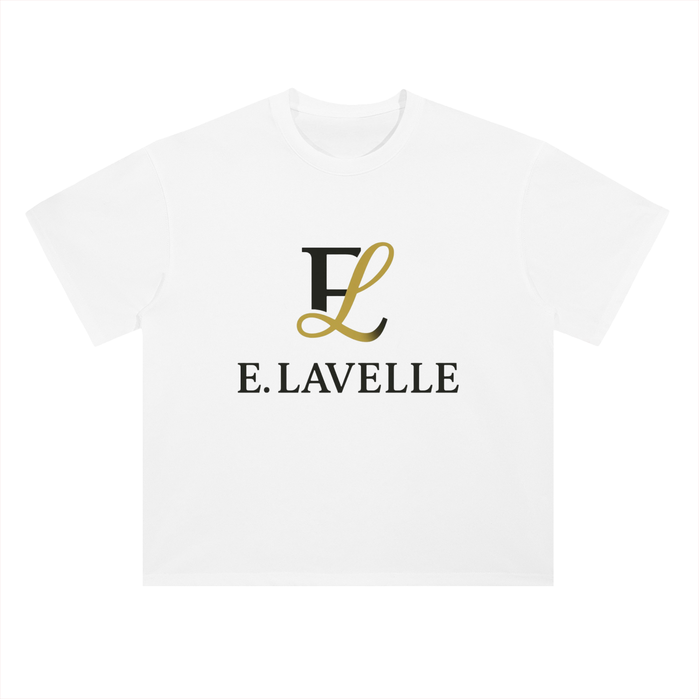 Heavyweight Drop Shoulder Cotton T-Shirt Black & Gold Logo