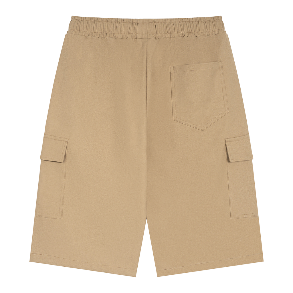 ELavelle Unisex Drawstring Cargo Shorts Red Logo