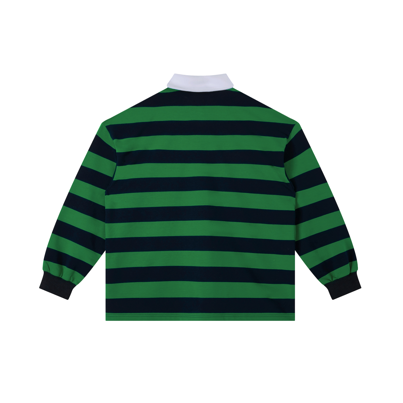Color Block Stripe Polo Shirt Black & Gold Logo