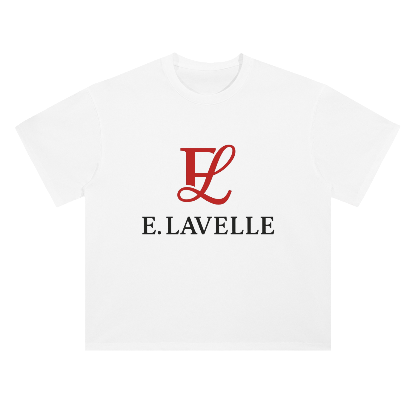 Heavyweight Drop Shoulder Cotton T-Shirt Red Logo