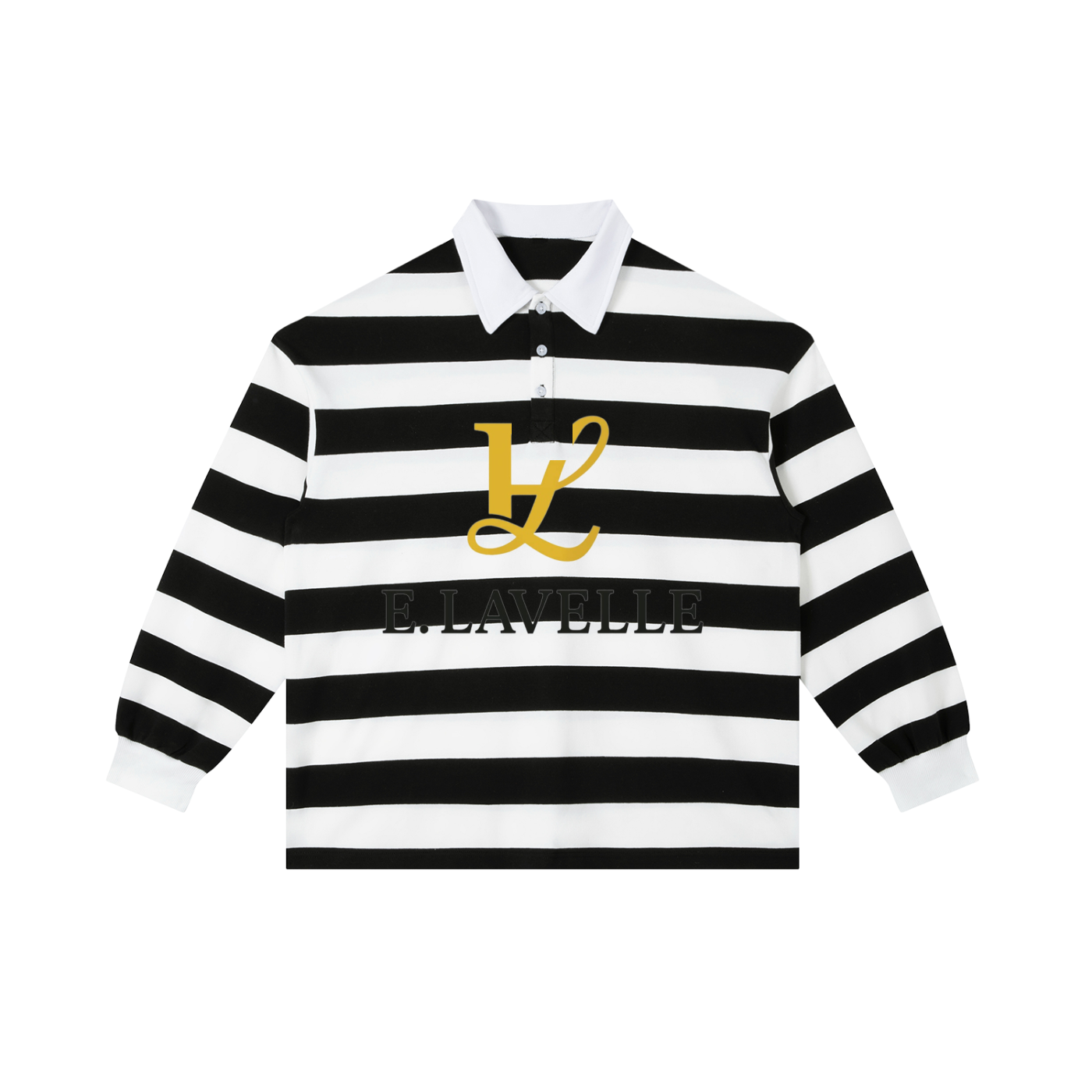 Color Block Stripe Polo Shirt Gold Loo