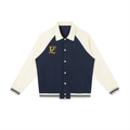 Contrast Raglan Sleeve Baseball Jacket Gold Logo