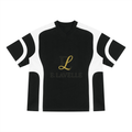 Unisex Color Block V-Neck T-Shirt Black & Gold Logo