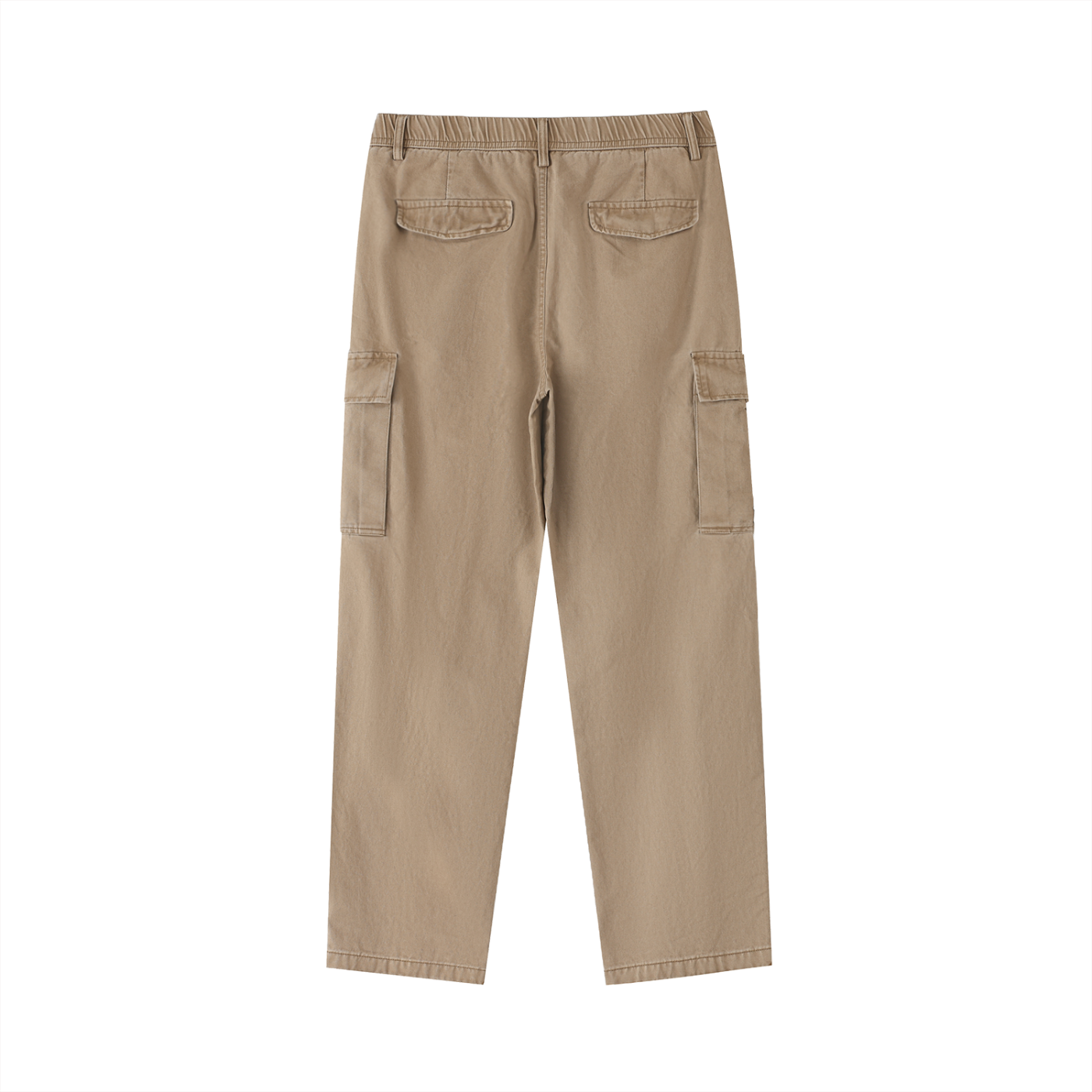 ELavelle Cotton Elastic-Waist Cargo Pants Black & Gold logo