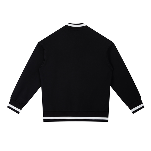Contrast Piping Zip Bomber Jacket Gold Logo