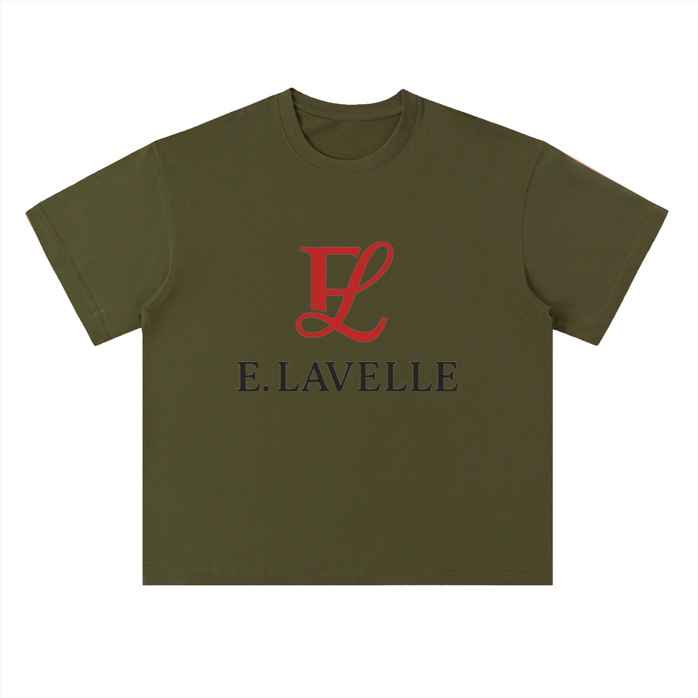 Heavyweight Drop Shoulder Cotton T-Shirt Red Logo