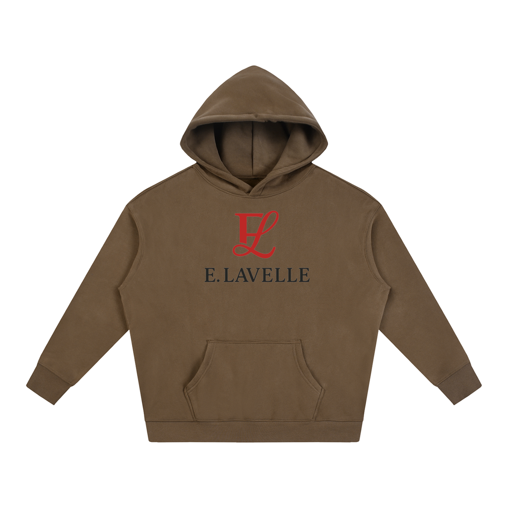 Oversize Fleeced Hoodie Red Logo