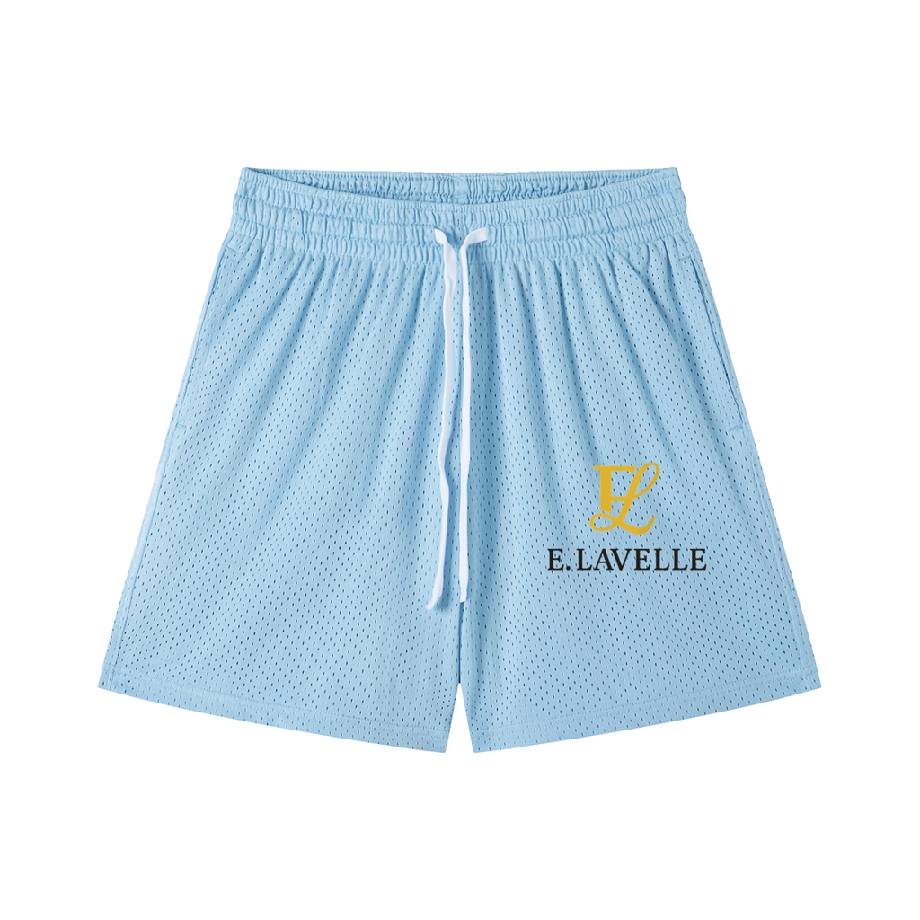 Mesh Drawstring Shorts Gold Logo