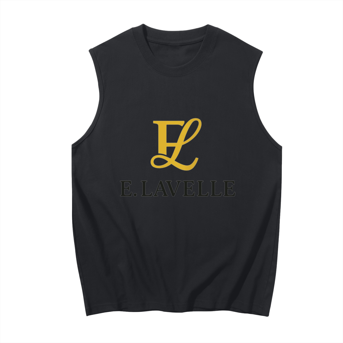 Men's Sleeveless Cotton Tank Top Gold Logo