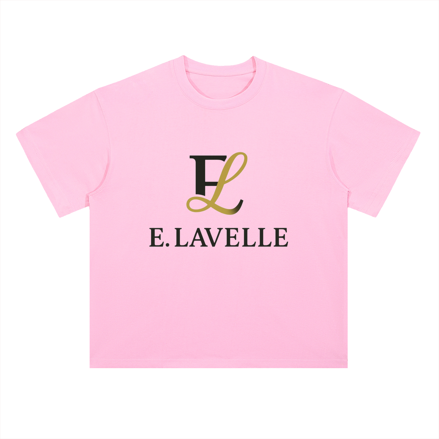 Heavyweight Drop Shoulder Cotton T-Shirt Black & Gold Logo