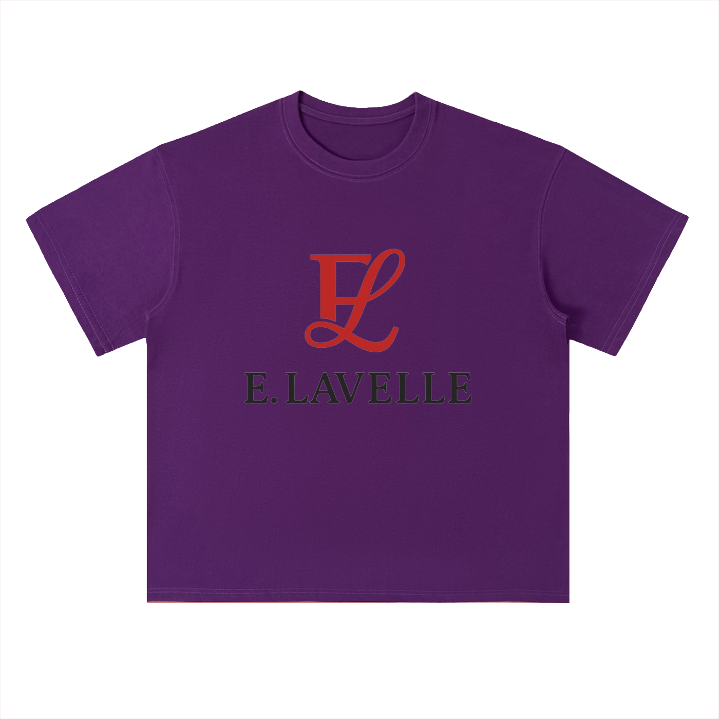 Heavyweight Drop Shoulder Cotton T-Shirt Red Logo