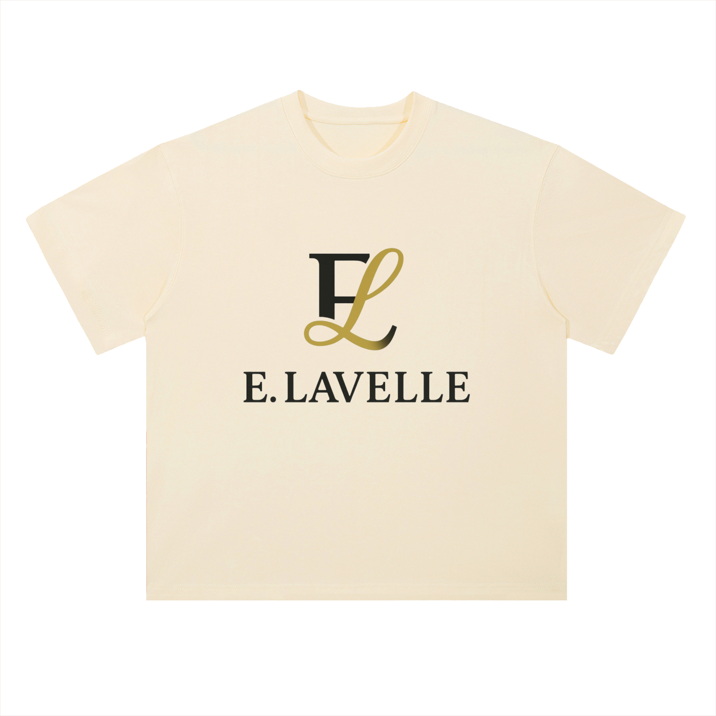 Heavyweight Drop Shoulder Cotton T-Shirt Black & Gold Logo