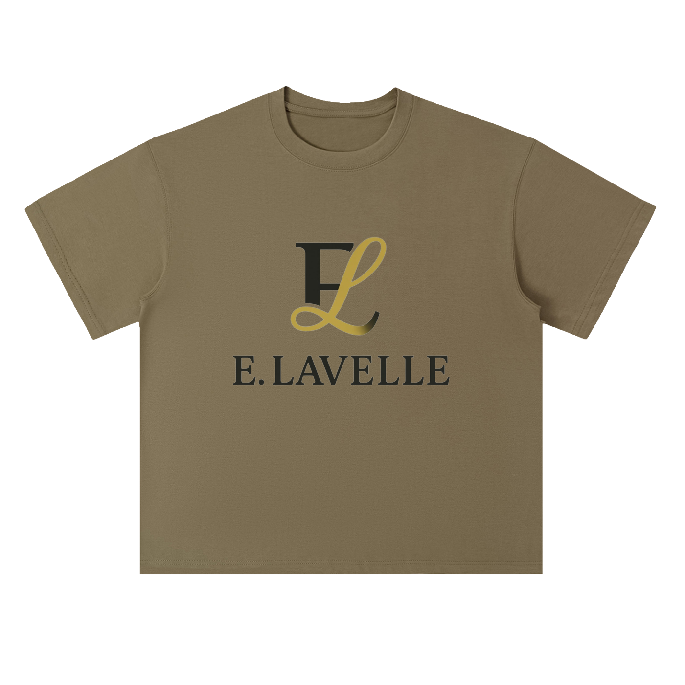 Heavyweight Drop Shoulder Cotton T-Shirt Black & Gold Logo