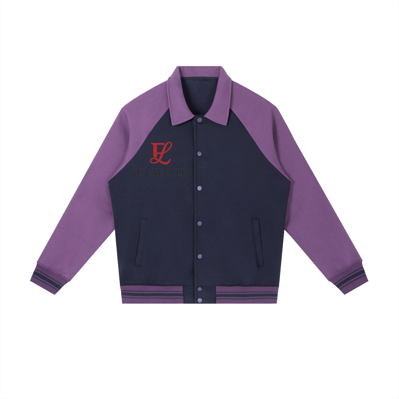 Contrast Raglan Sleeve Baseball Jacket Red Logo
