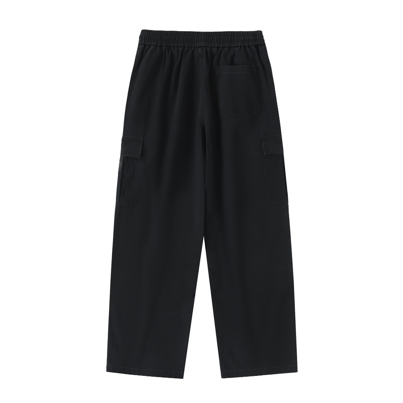 ELavelle Drawstring Waist Straight-Leg Cargo Pants Black & Gold Logo