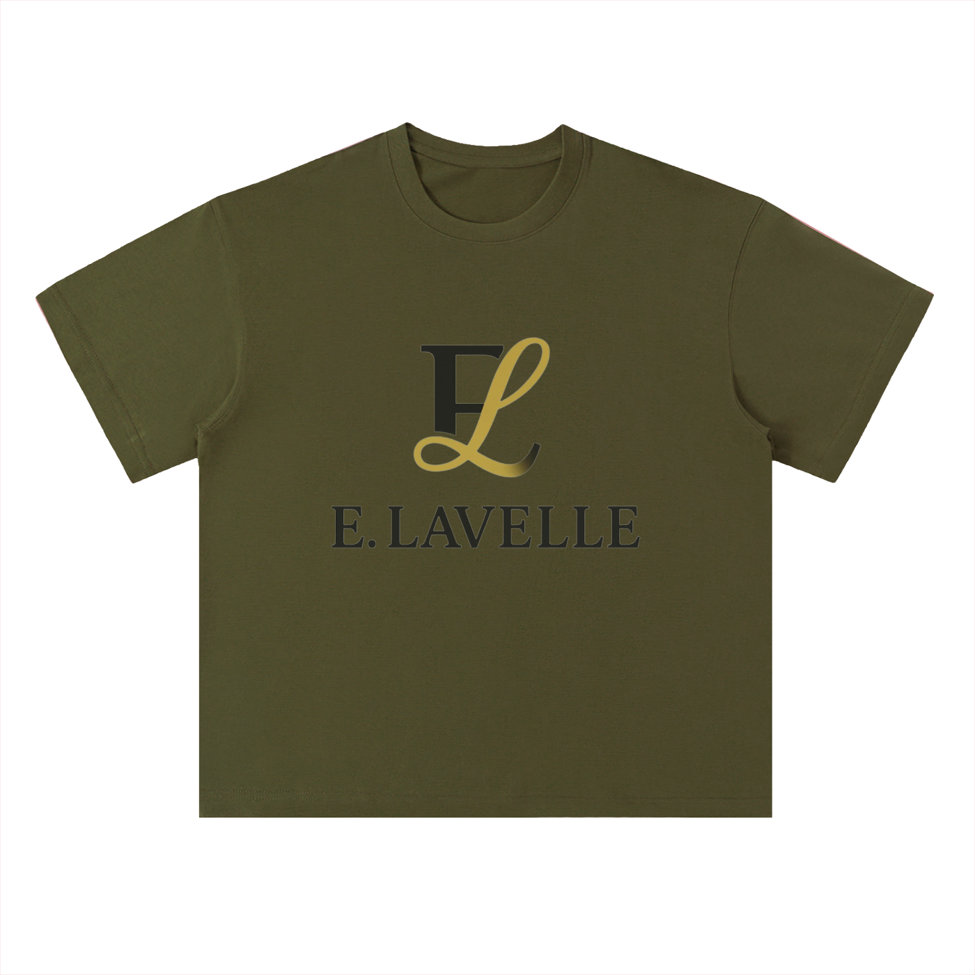 Heavyweight Drop Shoulder Cotton T-Shirt Black & Gold Logo