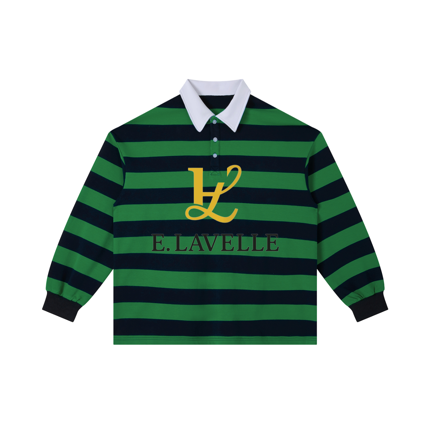 Color Block Stripe Polo Shirt Gold Loo