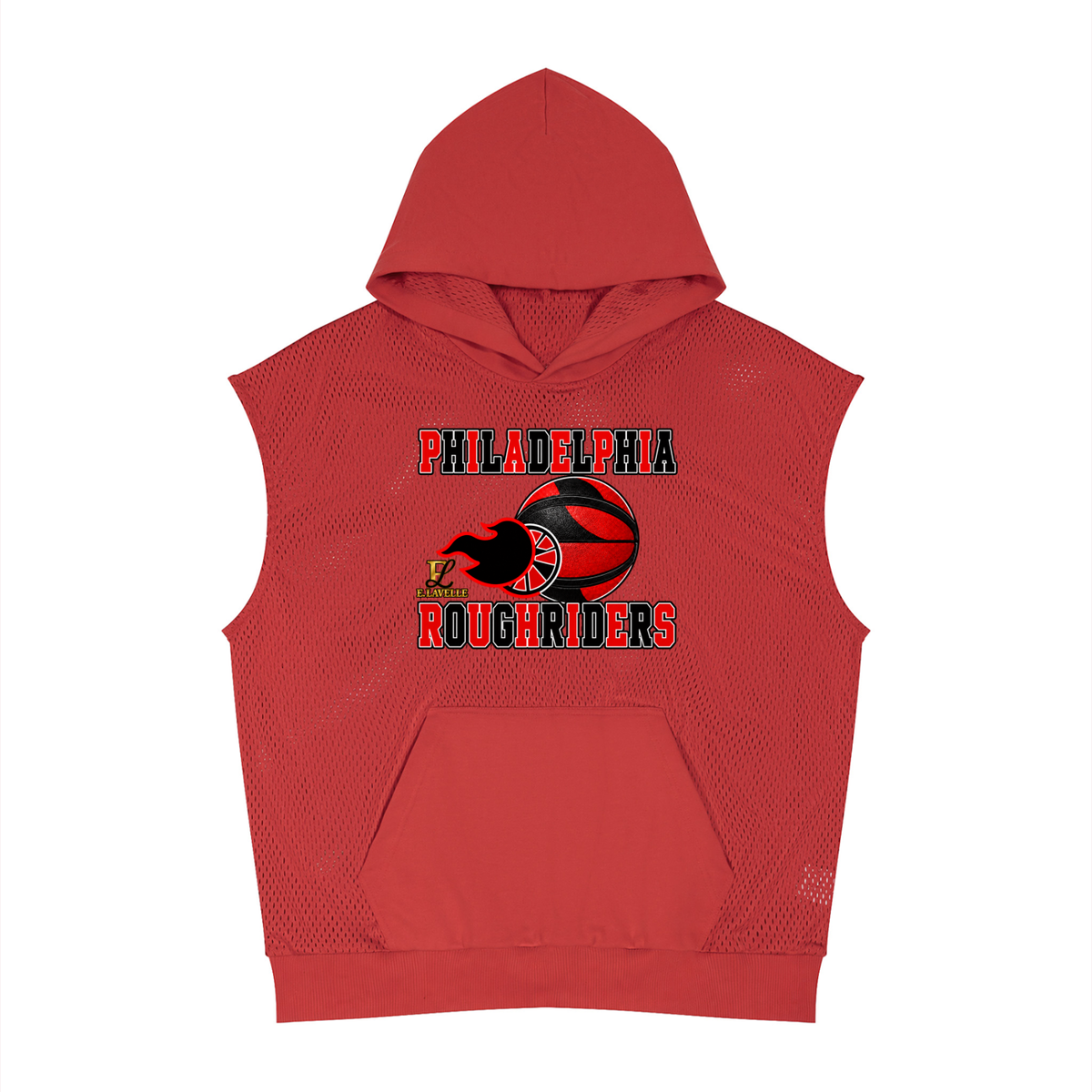 Philadelphia RoughRiders Unisex Panel Mesh Sleeveless Hoodie