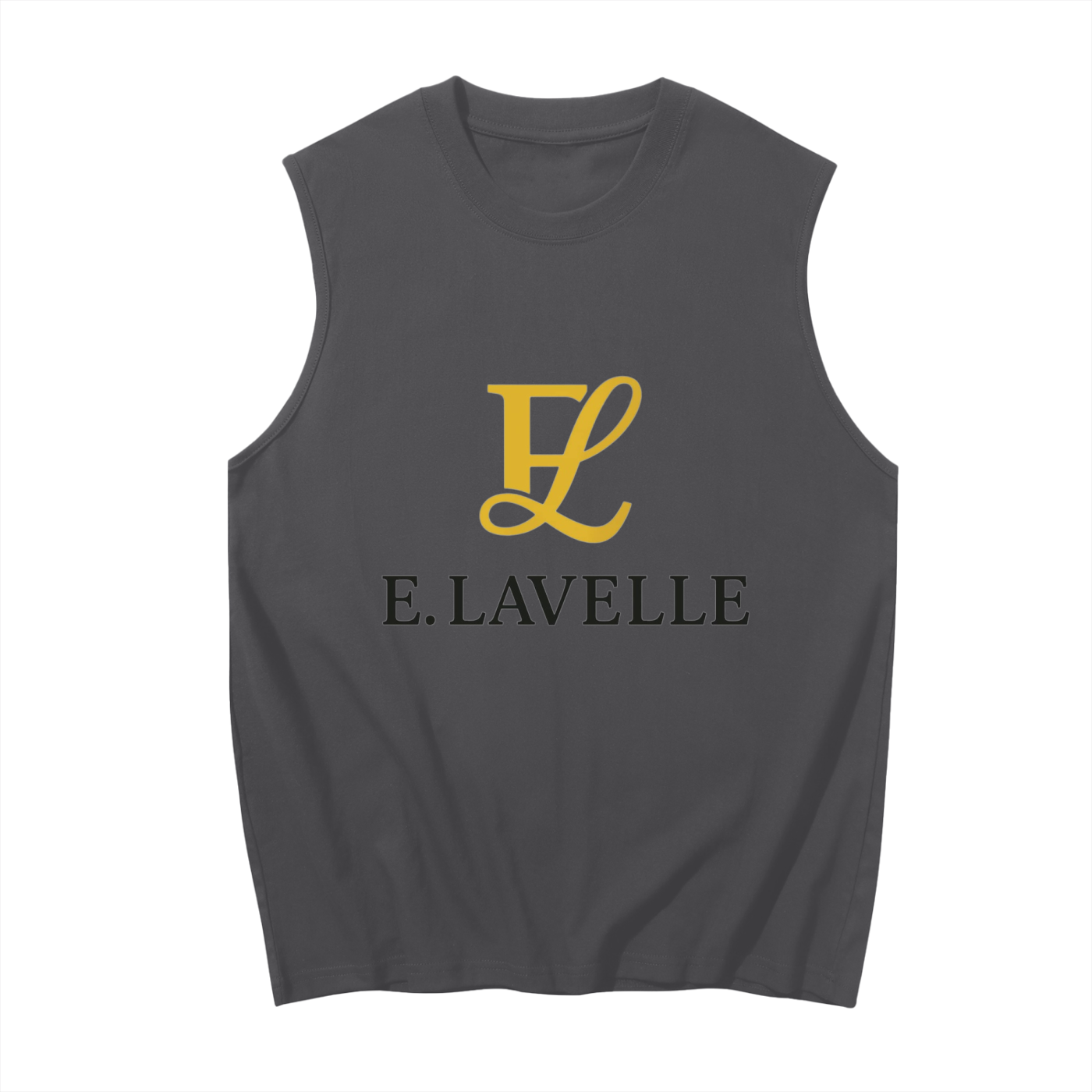 Men's Sleeveless Cotton Tank Top Gold Logo