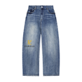 ELavelle Sun Fade Heavyweight Denim Jeans Gold Logo