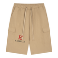 ELavelle Unisex Drawstring Cargo Shorts Red Logo