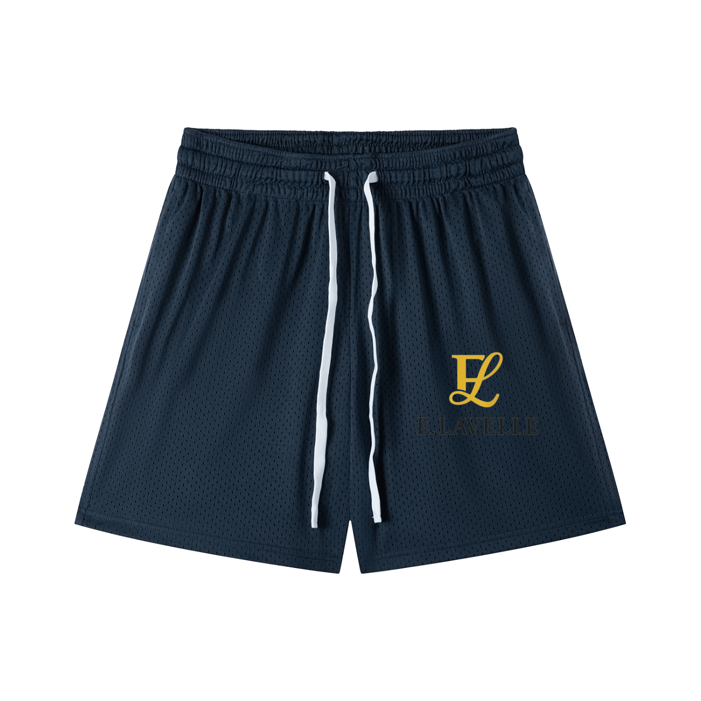 Mesh Drawstring Shorts Gold Logo